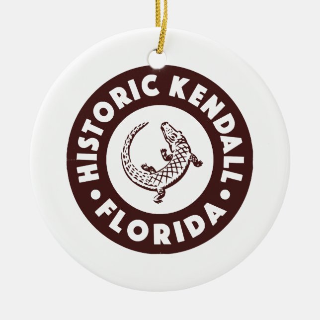 Kendall Florida Circle - Brown  Ceramic Tree Decoration (Front)