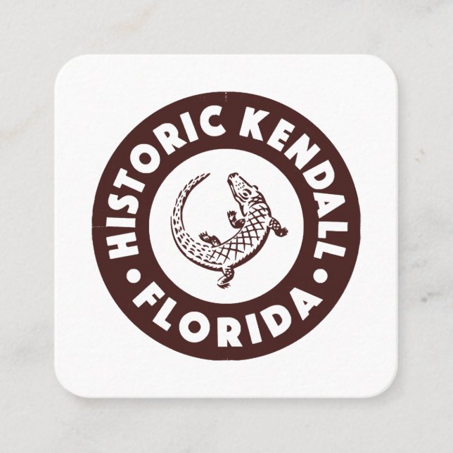 Kendall Florida Circle - Brown  Square Business Card (Front)
