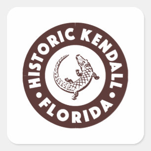 Kendall Florida Circle - Brown Square Sticker