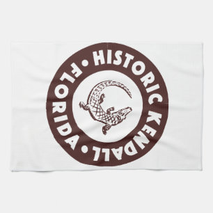 Kendall Florida Circle - Brown  Tea Towel