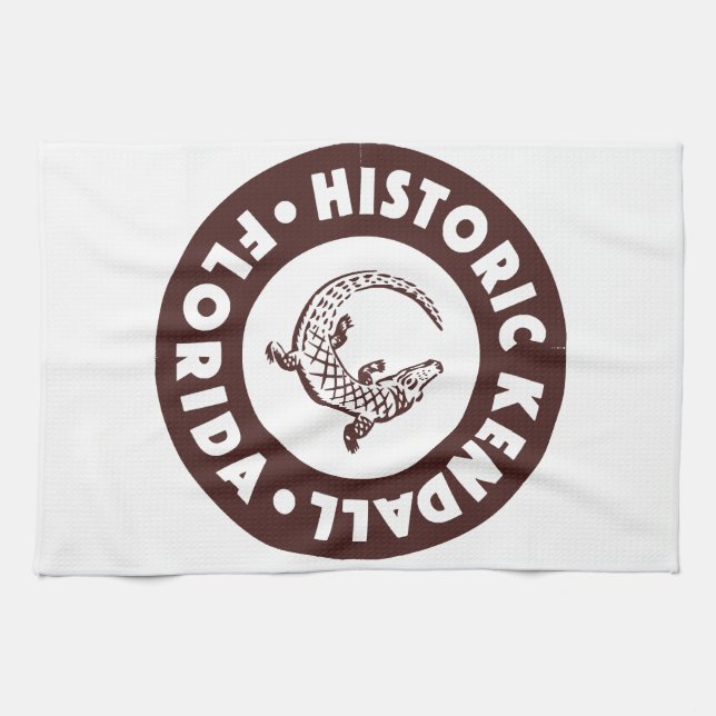 Kendall Florida Circle - Brown  Tea Towel (Horizontal)