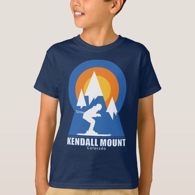 Kendall Mountain Ski Sunset Retro T-Shirt (Front)