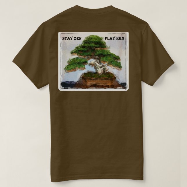 Kendama Bonsai Tree Brown T-Shirt (Design Back)