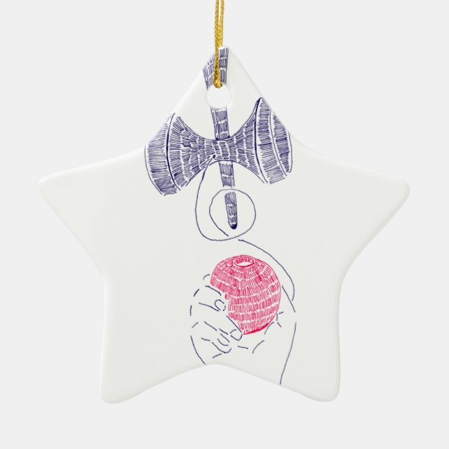 KENDAMA CERAMIC TREE DECORATION (Front)