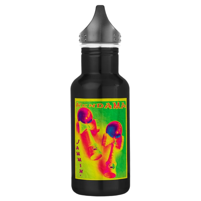 Kendama Jammin' Psychedelic Poster 532 Ml Water Bottle (Left)