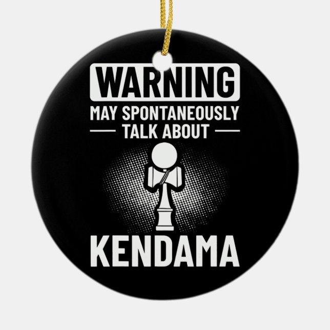 Kendama Trick Japanese Toy Ball Game Beginner  Ceramic Tree Decoration (Front)