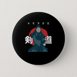 Kendo Fighter Bogu Shinai Katana Samurai Ninja Gif 6 Cm Round Badge