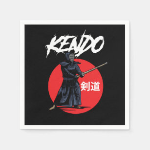 Kendo Fighter Bogu Shinai Samurai Katana Ninja Gif Napkin