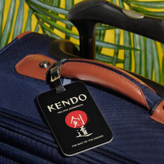 Kendo Vintage Red Black Luggage Tag