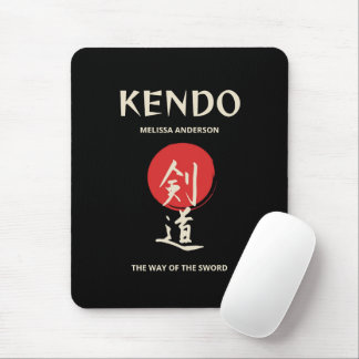 Kendo Vintage Red Black Mouse Mat