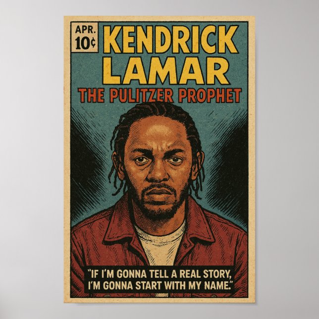Kendrick Lamar “The Pulitzer Prophet” Vintage Comi Poster (Front)