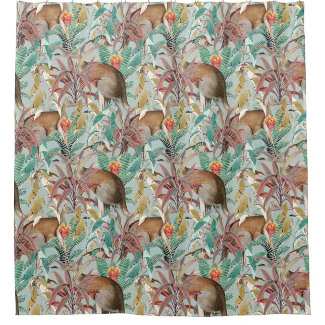 Kenguru Pattern Shower Curtain (Front)