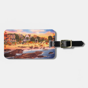 Kennebunk Beach, Maine Vintage Cottages Photo Luggage Tag