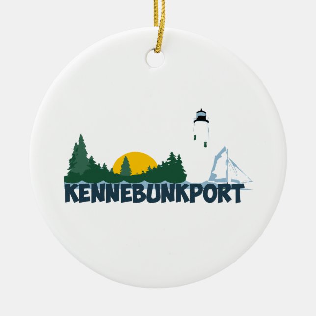 Kennebunkport. Ceramic Tree Decoration (Front)