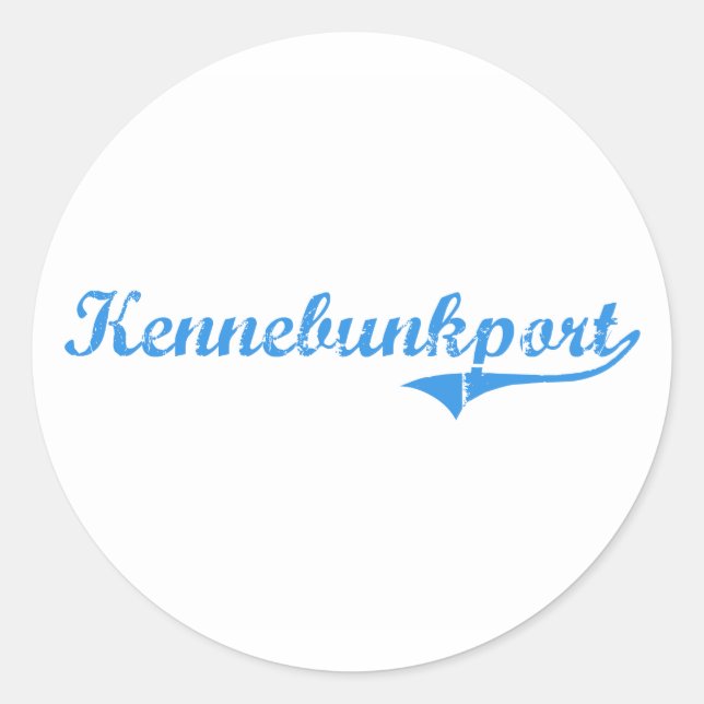 Kennebunkport Maine Classic Design Round Sticker (Front)