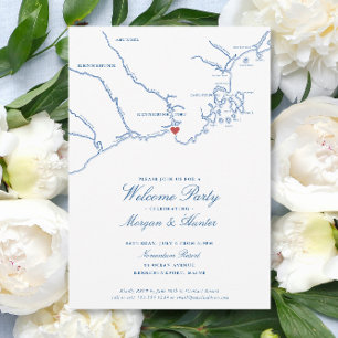 Kennebunkport Maine Elegant Wedding Welcome Party Invitation