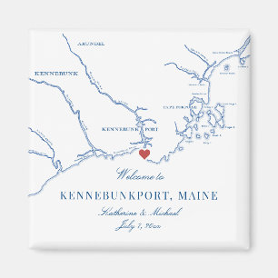 Kennebunkport Maine Map Wedding Favour Magnet