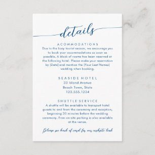 Kennebunkport Modern Wedding Details Hotel Info Enclosure Card