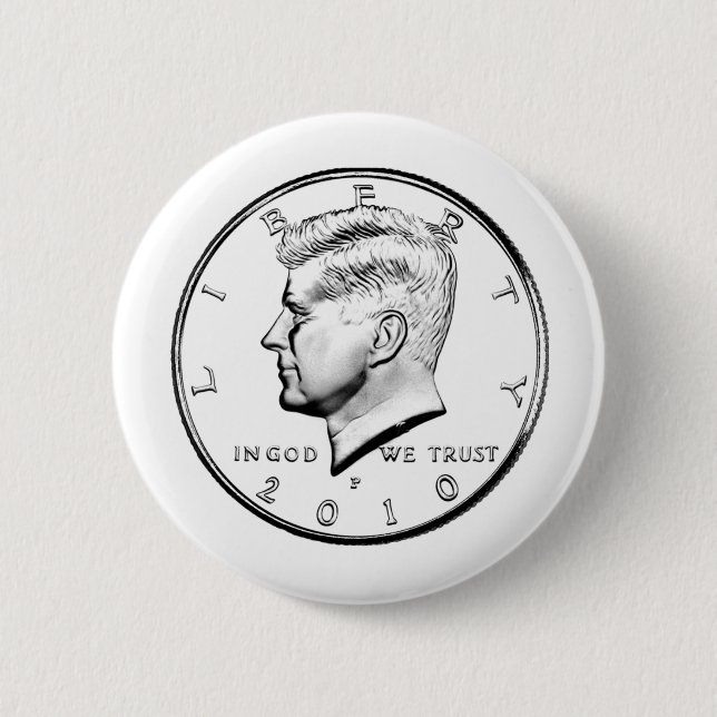 KENNED HALF DOLLAR 6 CM ROUND BADGE (Front)