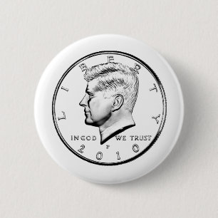 KENNED HALF DOLLAR 6 CM ROUND BADGE