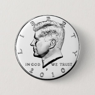 KENNED HALF DOLLAR 6 CM ROUND BADGE
