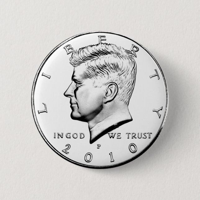 KENNED HALF DOLLAR 6 CM ROUND BADGE (Front)