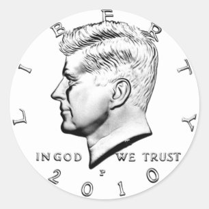 KENNED HALF DOLLAR CLASSIC ROUND STICKER