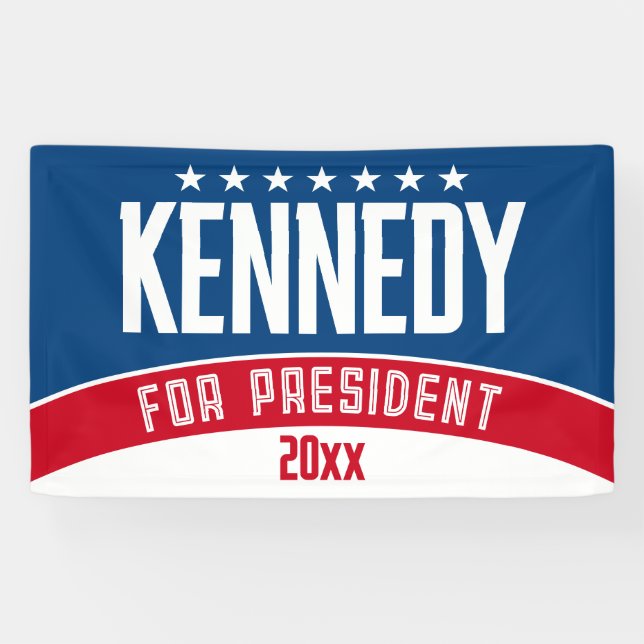Kennedy 2024 - red white blue simple modern banner (Horizontal)