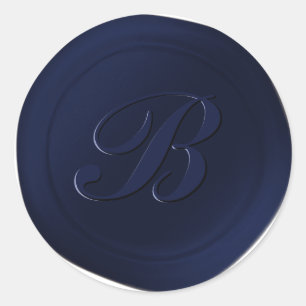 Kennedy Blue 1 Letter Monogram Wax Seal Stickers