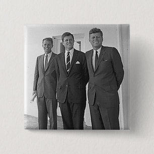Kennedy Brothers, John, Ted, Robert 15 Cm Square Badge