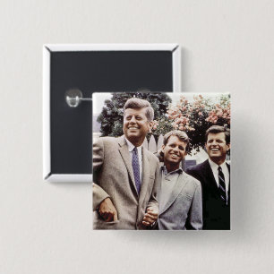 Kennedy Brothers, President John, Robert & Ted 15 Cm Square Badge