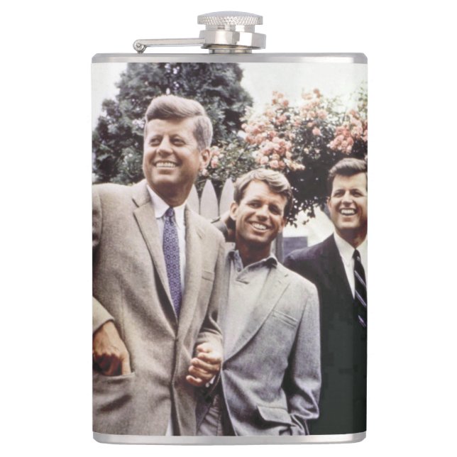 Kennedy Brothers, President John, Robert & Ted Hip Flask (Front)