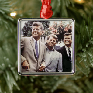 Kennedy Brothers, President John, Robert & Ted Metal Tree Decoration