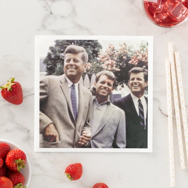 Kennedy Brothers, President John, Robert & Ted Napkin (Insitu)