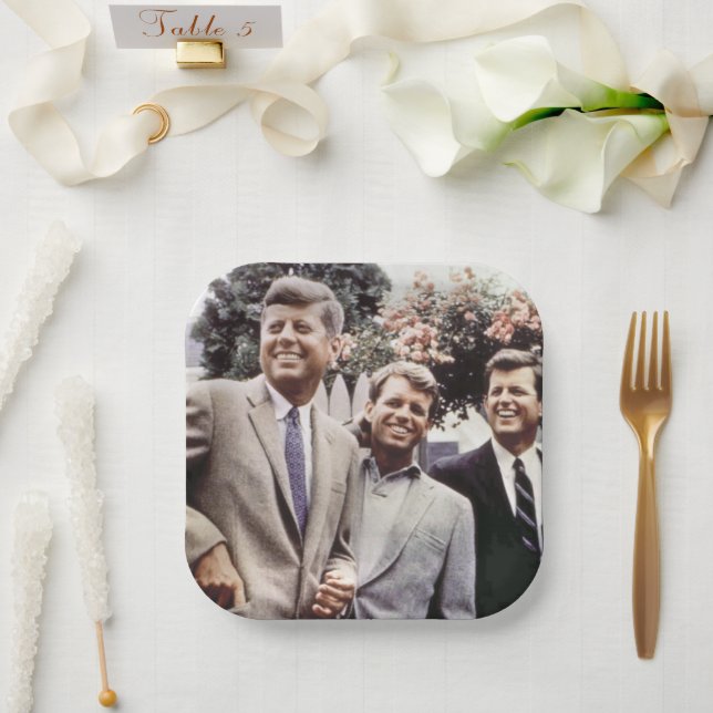 Kennedy Brothers, President John, Robert & Ted Paper Plate (Wedding)