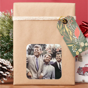 Kennedy Brothers, President John, Robert & Ted Square Sticker