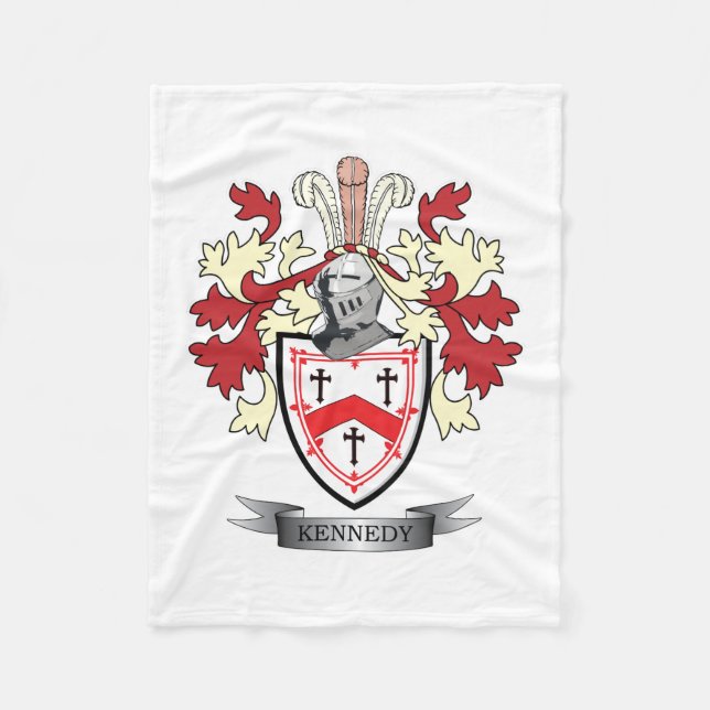 Kennedy Family Crest Coat of Arms Fleece Blanket (Front)