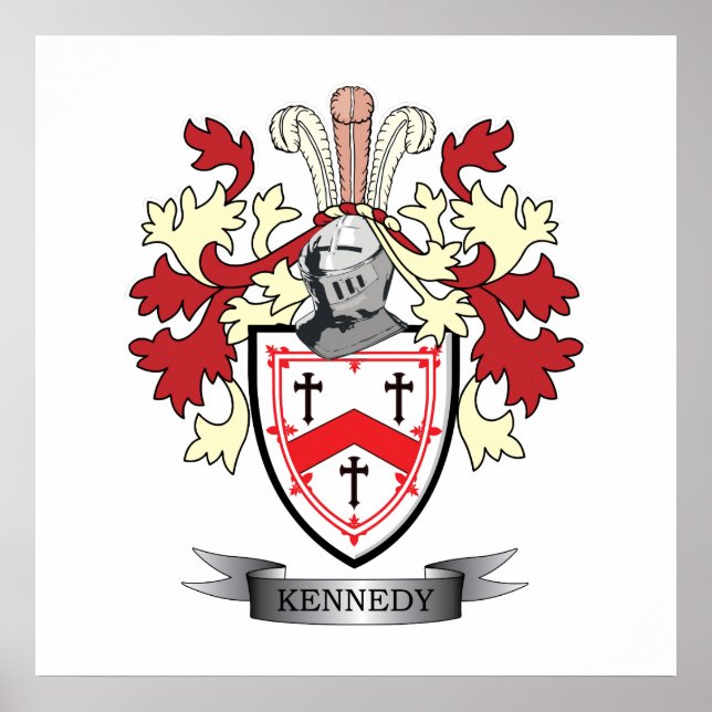 Kennedy Family Crest Coat of Arms Poster (Front)