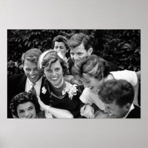 Kennedy Family Embracing At Wedding Poster