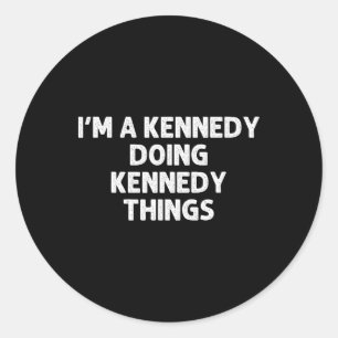 Kennedy Gift Funny Surname Family Tree Birthday Re Classic Round Sticker