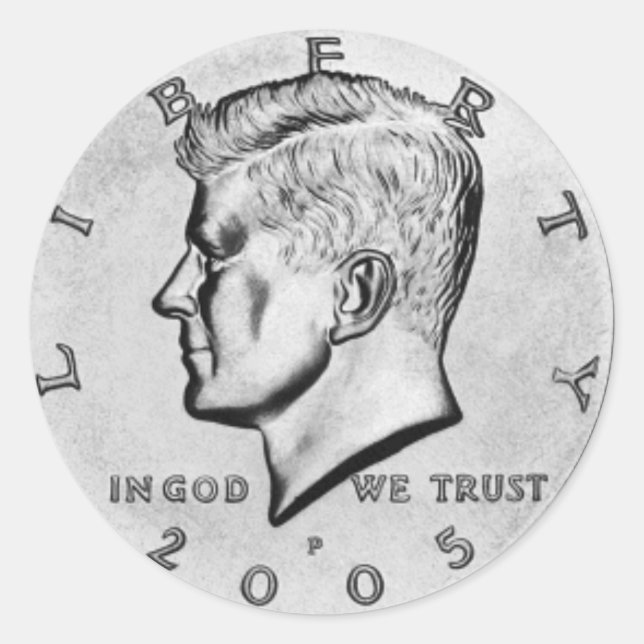 Kennedy Half Dollar Classic Round Sticker (Front)