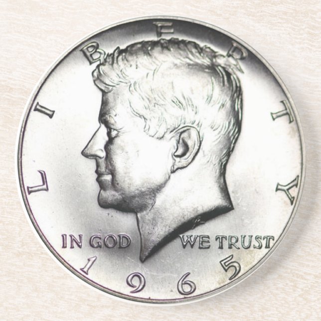 Kennedy Half Dollar Money Coaster. Coaster (Front)