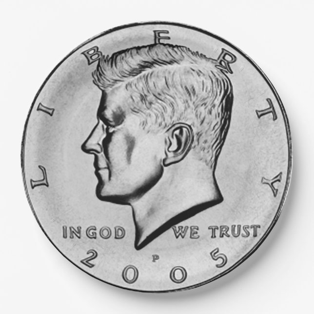 Kennedy Half Dollar Paper Plate (Front)