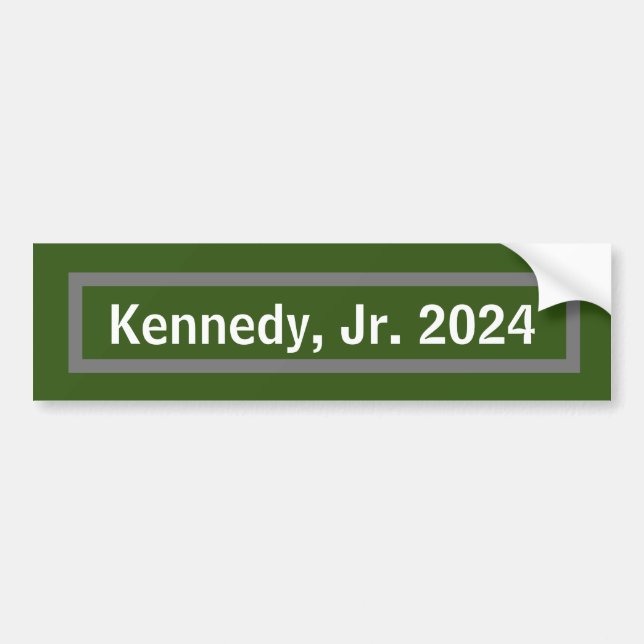 Kennedy Jr. 2024 grey/green/white  Bumper Sticker (Front)