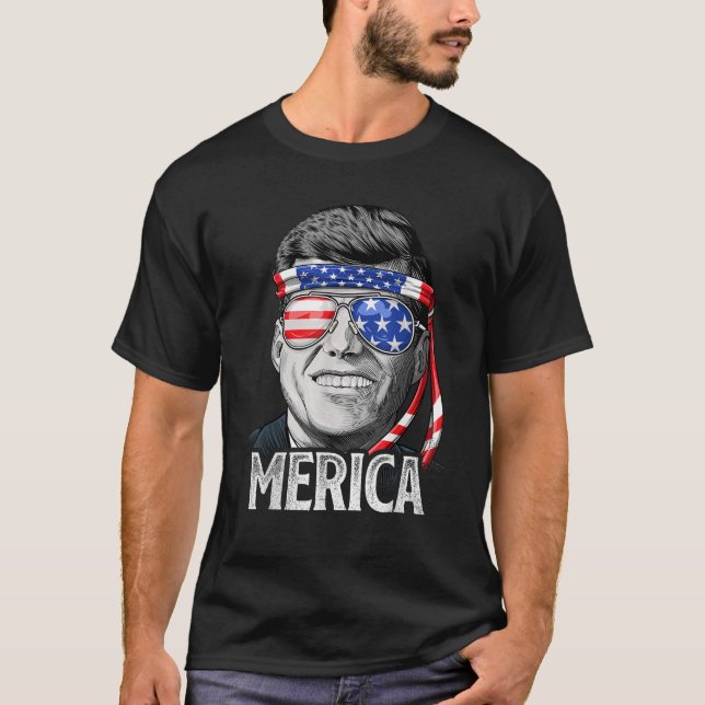 Kennedy Merica 4th Of July President JFK Men Ameri T-Shirt (Front)