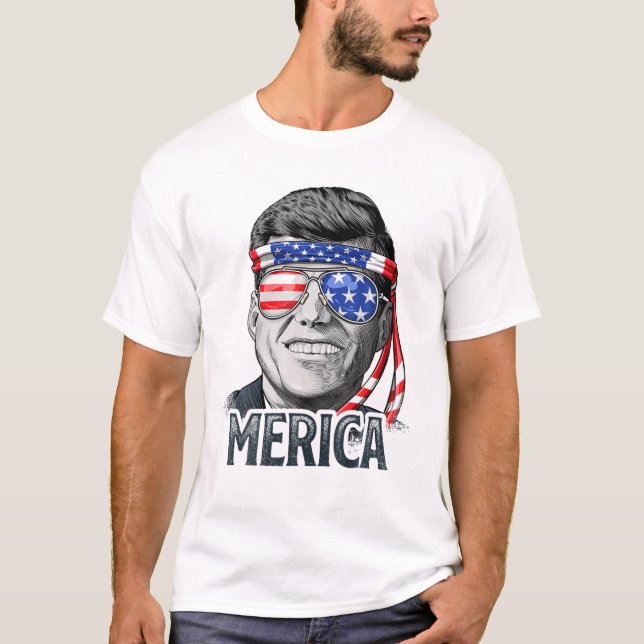 Kennedy Merica 4Th Of July President JFK Men Ameri T-Shirt (Front)