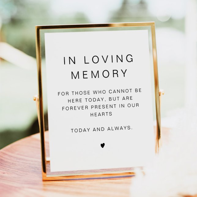 KENNEDY Minimalist In loving Memory Wedding Poster (Creator Uploaded)