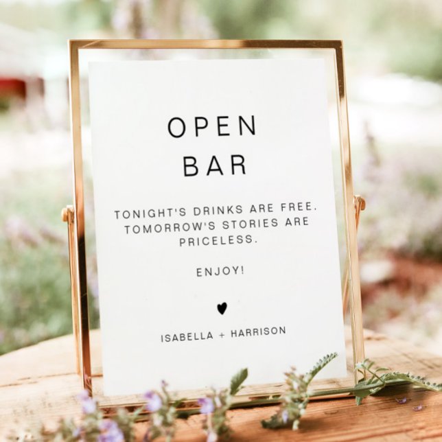 KENNEDY Modern Minimalist Open Bar Drink Poster (Creator Uploaded)