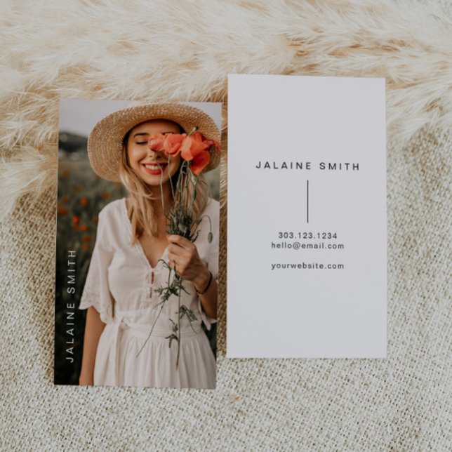 KENNEDY Modern Minimalist Sleek & Simple Photo  Business Card (Creator Uploaded)