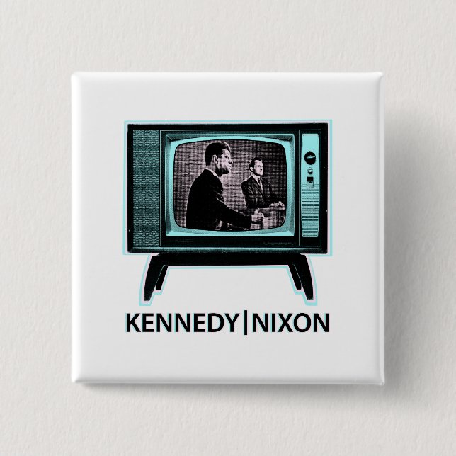 Kennedy Nixon 1960 TV Debate 15 Cm Square Badge (Front)